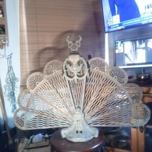 Antique Ornate Fan Screen in Bronze